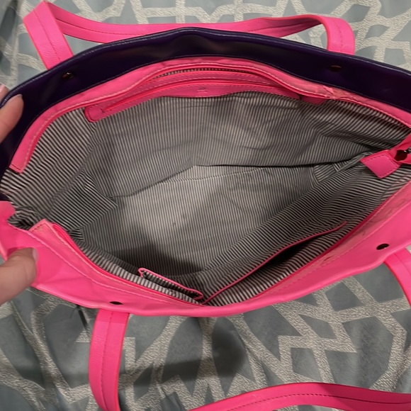 {Brooklyn Industries} Tote bag (used) color block Pink Purple - Picture 5 of 10